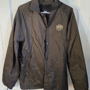 Vans Men's Brown Coaches Jacket Windbreaker Medium  Streetwear Skater
